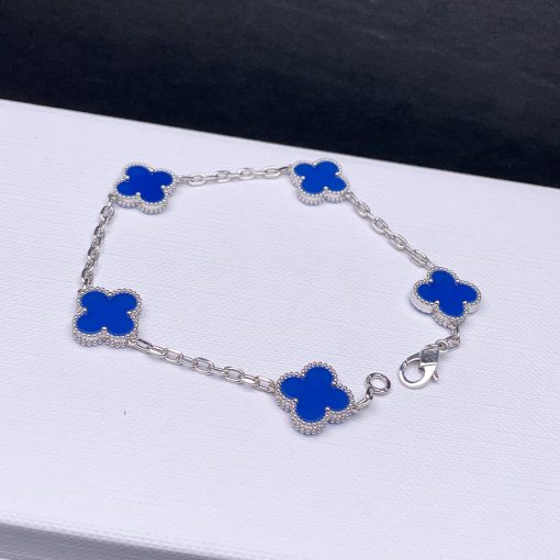 Lắc Tay Vintage Alhambra Lapis 5 Motifs 15mm 18K BBD005-VCA