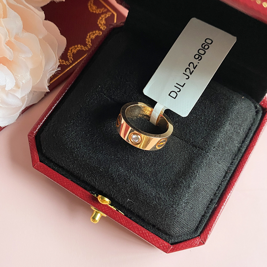 Nhẫn cưới kim cương Love Wedding 1 diamond 18K WRBD-HK010-CAR