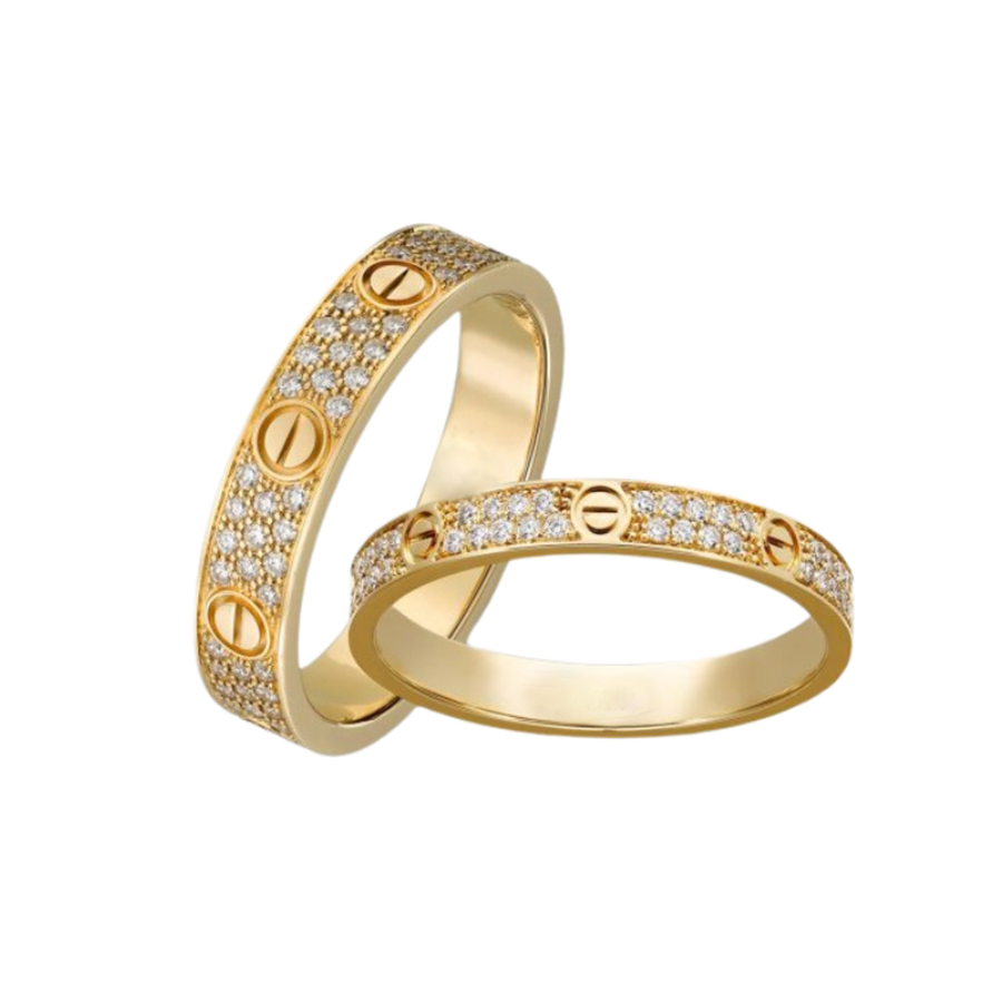 Nhẫn cưới kim cương Love Wedding diamond pave 18K – WRBD-HK012-CAR