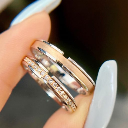 Nhẫn cưới kim cương tự nhiên Loyal Pieces 18K – WRBD-HK020