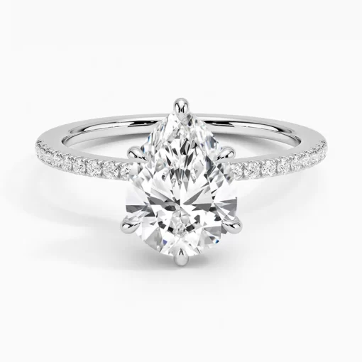 Nhẫn cầu hôn Solitaire Petite pear pavé - ERBJ043