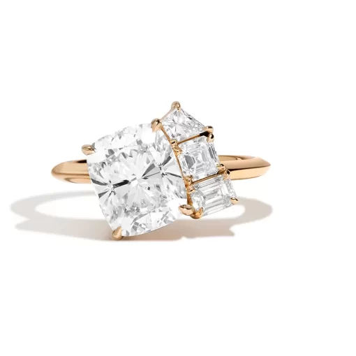 Nhẫn cầu hôn Four-Stone cushion cut band - ERBJ047