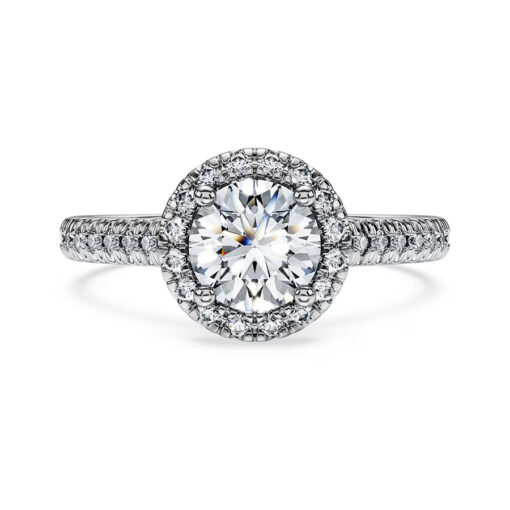 Nhẫn cầu hôn lab-grown diamond Round Halo pavé - ERBD006-LD