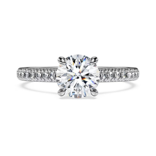 Nhẫn cầu hôn lab-grown diamond Round Solitaire pavé - ERBD003-LD