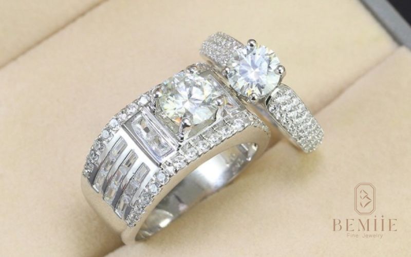 Cặp nhẫn cưới đôi Moissanite của Bemiie - lời hứa về một tình yêu vĩnh cửu