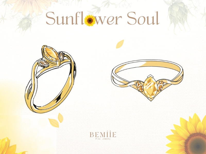 Bản thiết kế giai đoạn hoa tàn - Nhẫn hoa hướng dương với sức sống tái sinh tuyệt đẹp