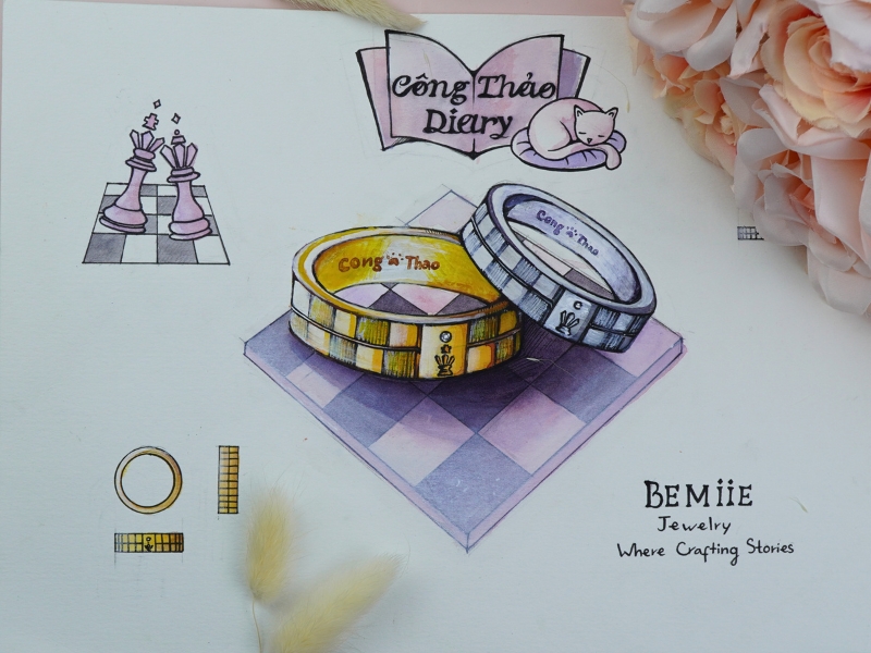 Mẫu nhẫn cưới tự thiết kế mới nhất tại Bemiie